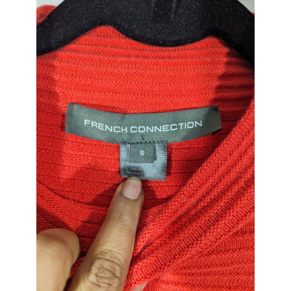 French Connection Red Mock Neck Long Sleeve Sweater Women Size S - Picture 3 of 7
